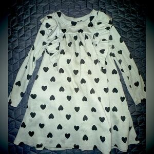 Green with black hearts, girls 4T dress
